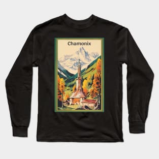 Chamonix, Mont Blan, Ski Poster Long Sleeve T-Shirt